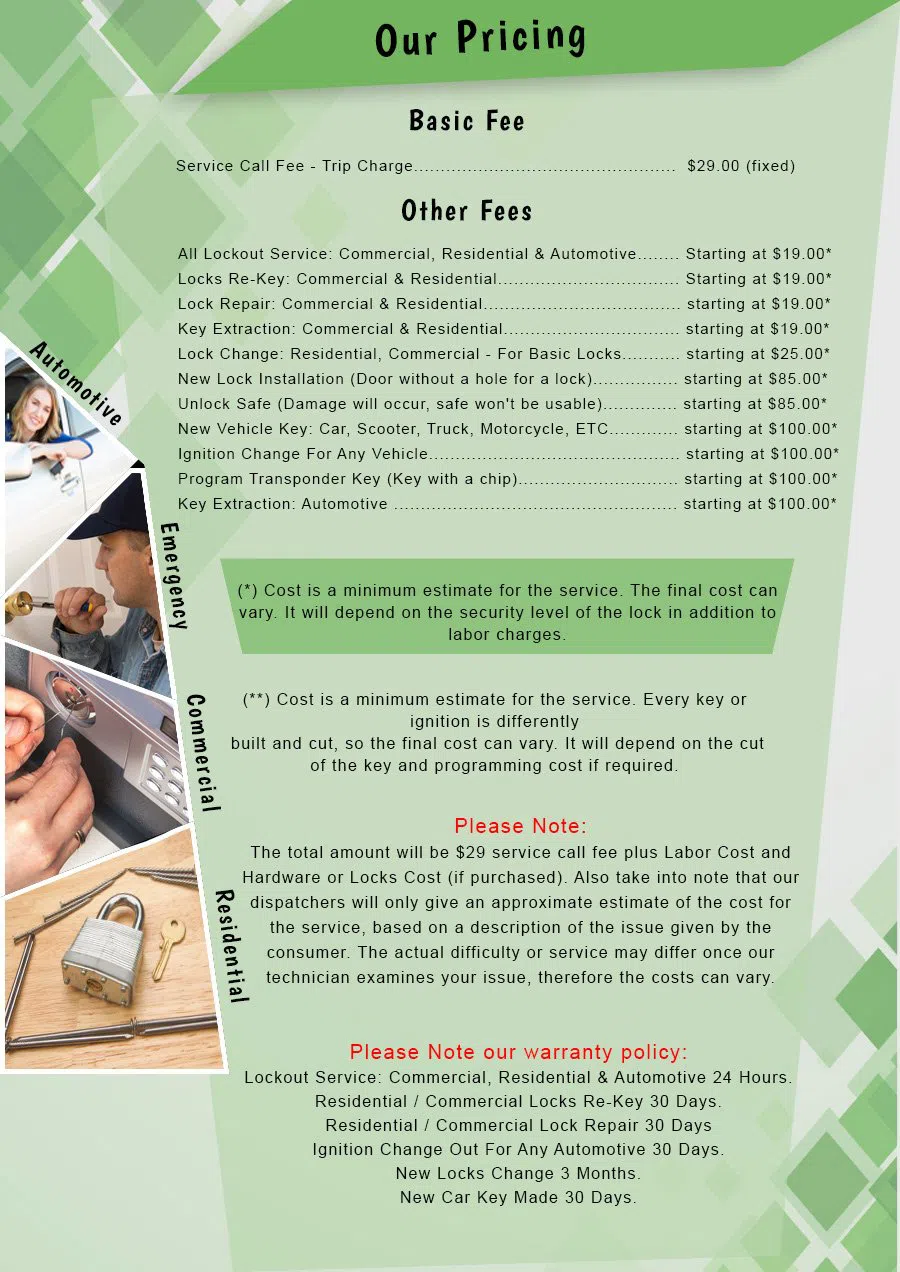 Lock Safe Services Fort Pierce, FL 772-210-4261 - Pricelist-2